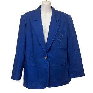 NWT Vintage Boston Traveler Blue Single Button Blazer